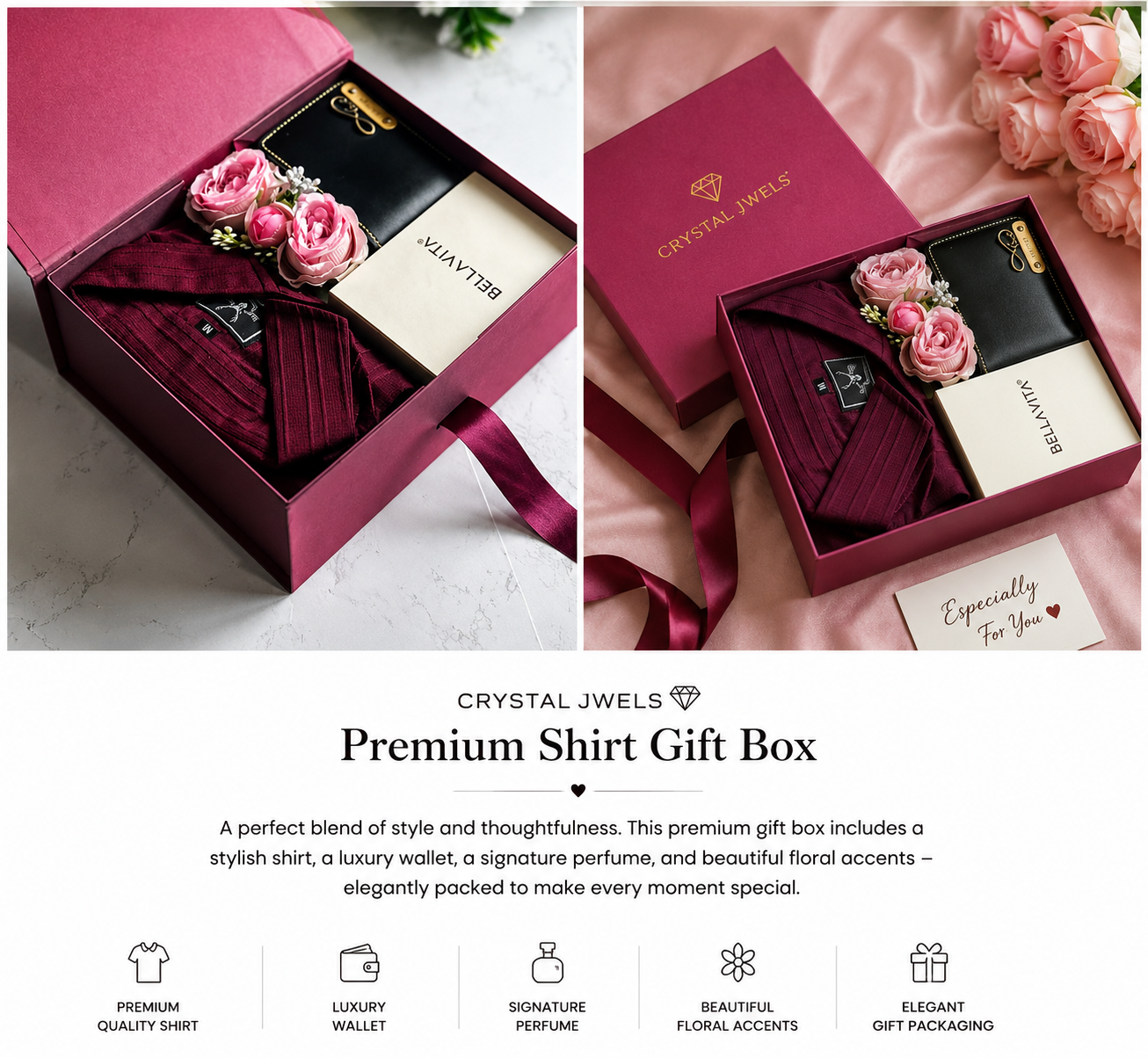 Crystal Jwels – Luxury Shirt & Wallet Gift Hamper